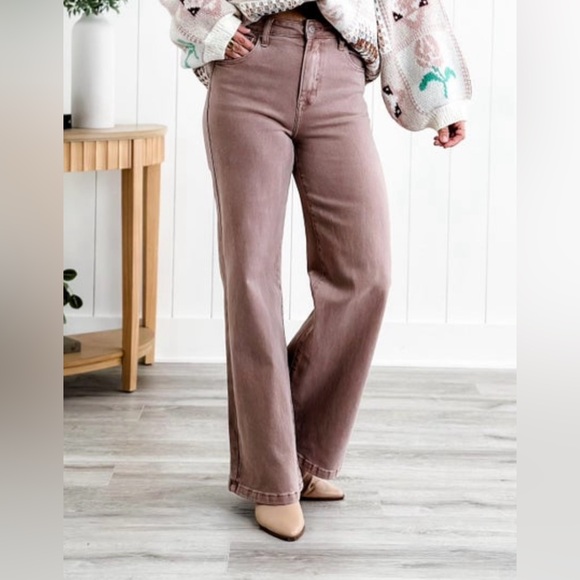 RISEN Denim - RISEN High Rise Tummy Control Wide Leg Jeans 5 / 27